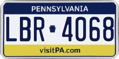 PA license plate LBR4068