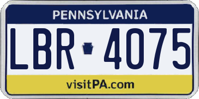 PA license plate LBR4075