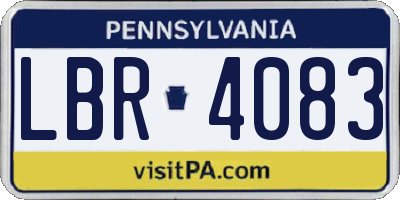 PA license plate LBR4083
