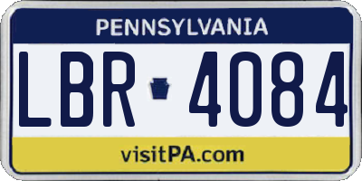 PA license plate LBR4084
