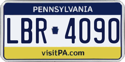 PA license plate LBR4090