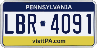 PA license plate LBR4091