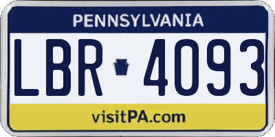 PA license plate LBR4093