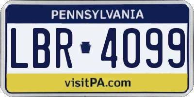 PA license plate LBR4099