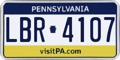 PA license plate LBR4107