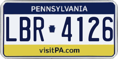 PA license plate LBR4126