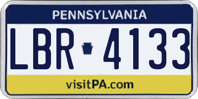 PA license plate LBR4133