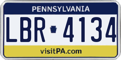 PA license plate LBR4134