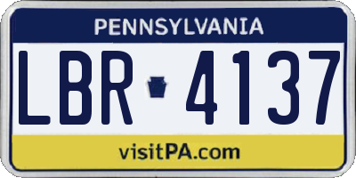PA license plate LBR4137