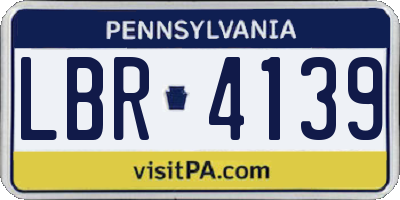 PA license plate LBR4139