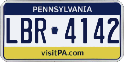 PA license plate LBR4142