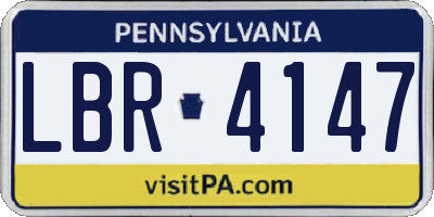 PA license plate LBR4147