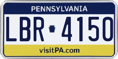 PA license plate LBR4150