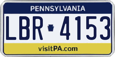 PA license plate LBR4153