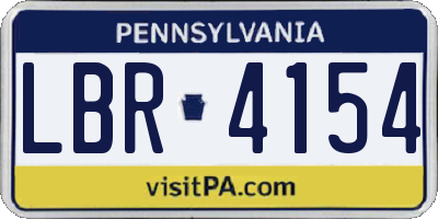 PA license plate LBR4154