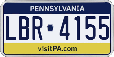 PA license plate LBR4155