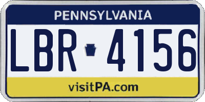 PA license plate LBR4156