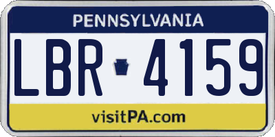 PA license plate LBR4159