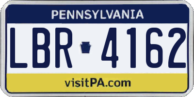 PA license plate LBR4162