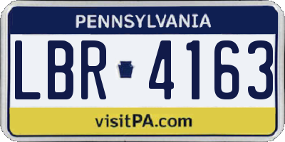 PA license plate LBR4163