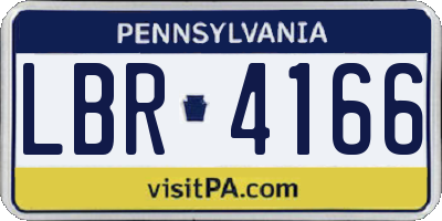 PA license plate LBR4166