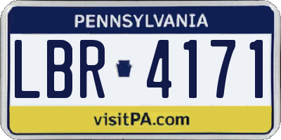 PA license plate LBR4171