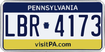 PA license plate LBR4173