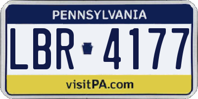 PA license plate LBR4177
