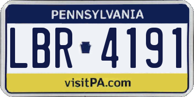 PA license plate LBR4191