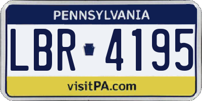 PA license plate LBR4195