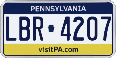 PA license plate LBR4207
