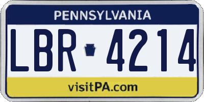 PA license plate LBR4214