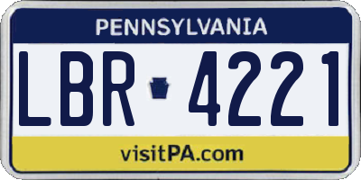 PA license plate LBR4221
