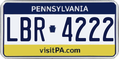 PA license plate LBR4222