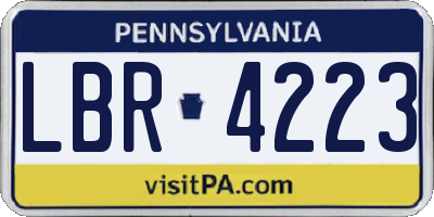 PA license plate LBR4223