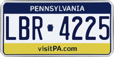 PA license plate LBR4225
