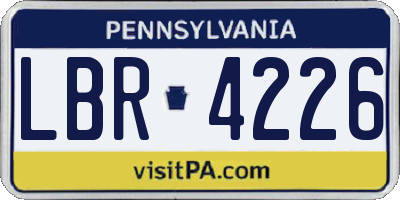 PA license plate LBR4226