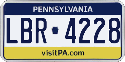 PA license plate LBR4228