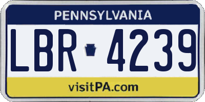 PA license plate LBR4239