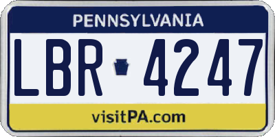 PA license plate LBR4247