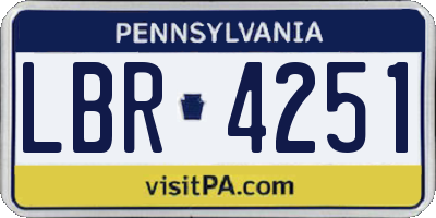 PA license plate LBR4251