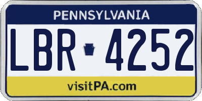 PA license plate LBR4252