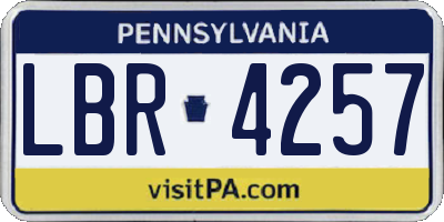 PA license plate LBR4257
