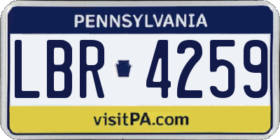 PA license plate LBR4259
