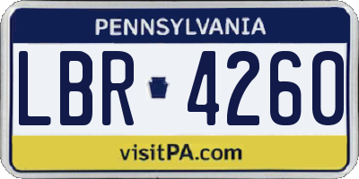 PA license plate LBR4260
