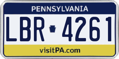 PA license plate LBR4261