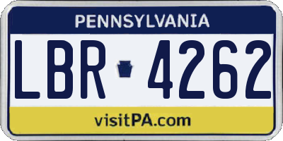 PA license plate LBR4262