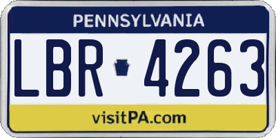 PA license plate LBR4263