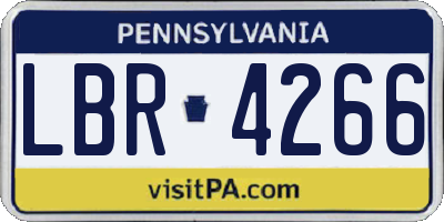 PA license plate LBR4266