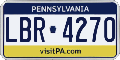 PA license plate LBR4270
